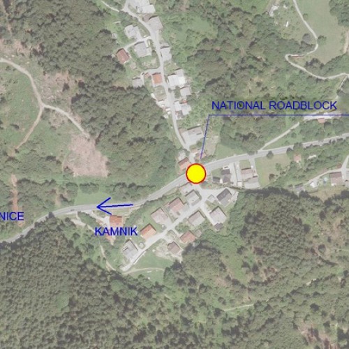 Notice - occasional complete blocking of national roads in the village Soteska